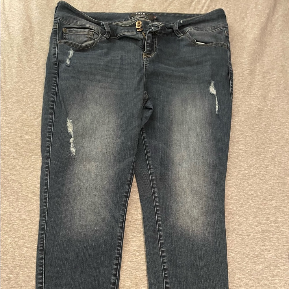 Darker but faded into a lighter shade jeggings